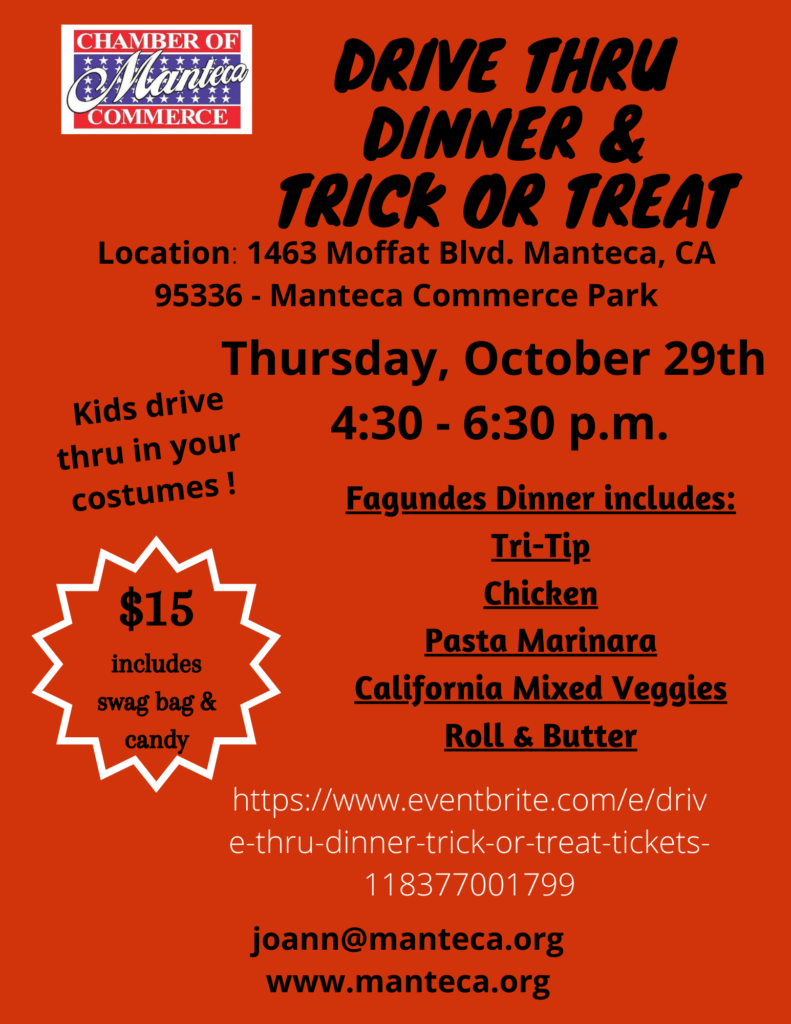 Fagundes Drive Thru Dinner Trick Or Treat Manteca Chamber Of Commerce