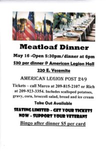 Meatloaf dinner 5-16-2026